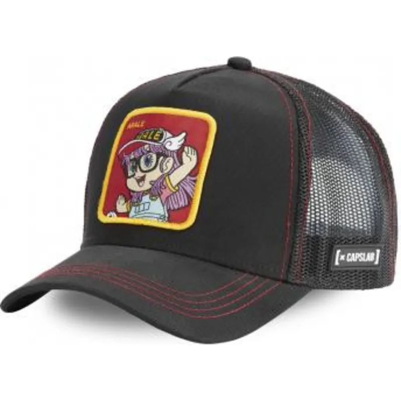 mutzen-gebogen-schwarz-snapback-arale-norimaki-dr-slump-von-capslab