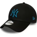 new-era-curved-brim-blue-logo-9forty-league-essential-new-york-yankees-mlb-black-adjustable-cap