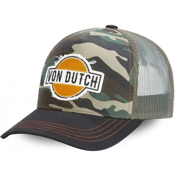 Von Dutch CAM Camouflage and Black Trucker Hat