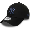 new-era-curved-brim-blue-logo-9forty-colour-essential-new-york-yankees-mlb-black-adjustable-cap