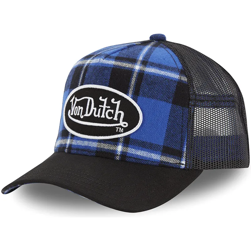 von-dutch-car-a3-karierte-blaue-trucker-kappe