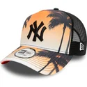 new-era-new-york-yankees-mlb-a-frame-summer-city-schwarze-logo-orangefarbene-trucker-kappe