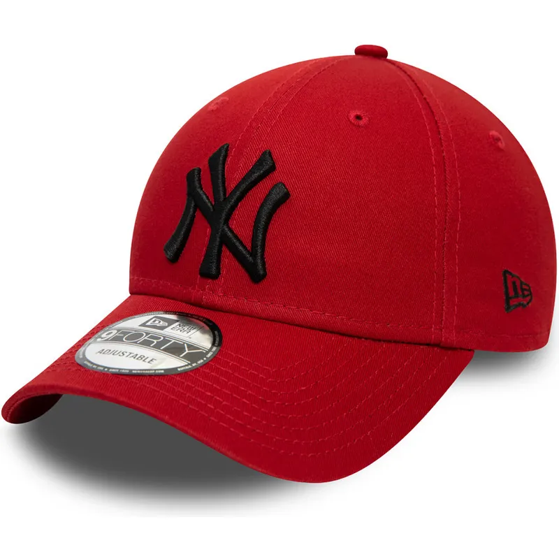 mutzen-gebogen-rot-verstellbares-band-negro-9forty-league-essential-der-new-york-yankees-mlb-von-new-era