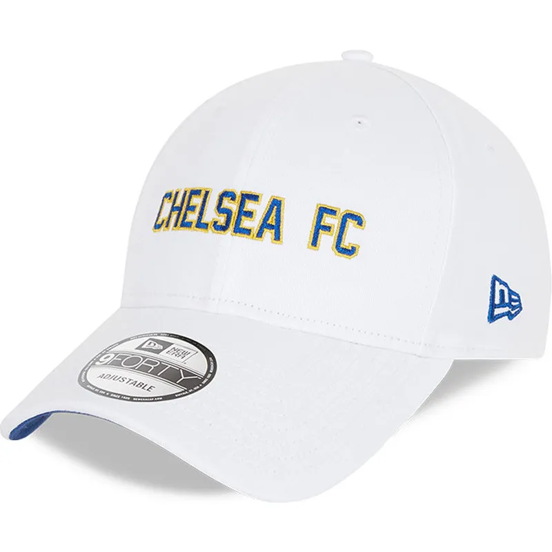 mutzen-gebogen-weiss-verstellbares-band-9forty-cotton-wordmark-der-chelsea-football-club-premier-league-von-new-era mutzen-gebogen-weiss-verstellbares-band-9forty-cotton-wordmark-der-chelsea-football-club-premier-league-von-new-era