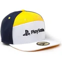 verstellbare-weisse-gelbe-und-marineblaue-flat-cap-playstation-sony-von-difuzed