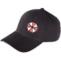 schwarze-verstellbare-kappe-mit-gebogenem-schirm-umbrella-corporation-resident-evil-von-difuzed