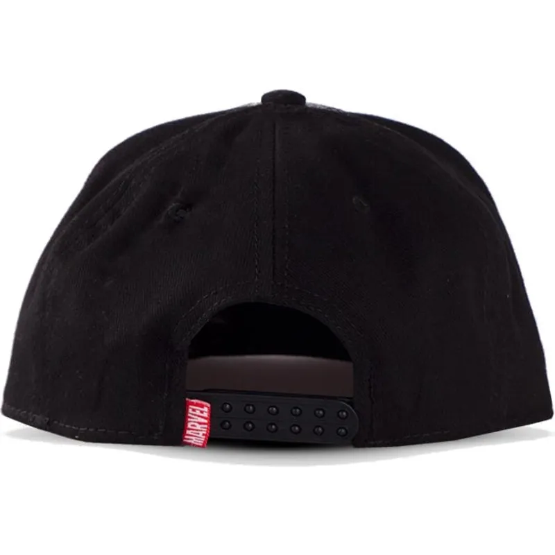 graue-und-schwarze-flache-snapback-kappe-metal-avengers-logo-marvel-comics-von-difuzed