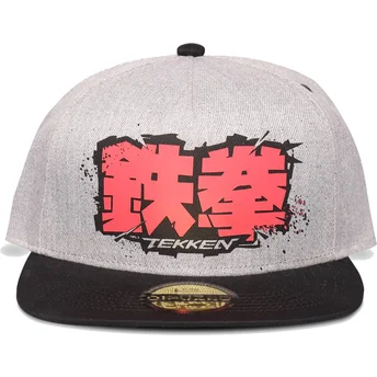 Difuzed Flat Brim Tekken Grey and Black Snapback Cap