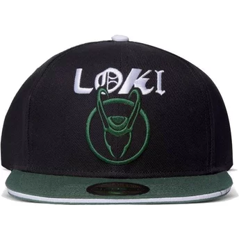 Difuzed Flat Brim Loki Marvel Comics Black and Green Snapback Cap