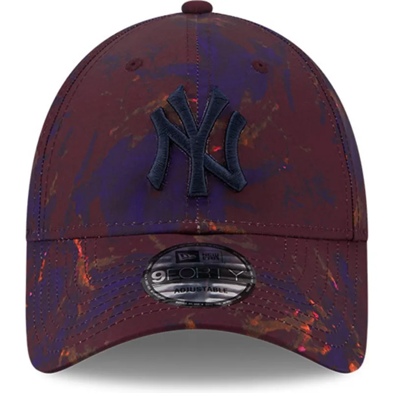 mutzen-gebogen-rot-verstellbares-band-granate-9forty-ray-scape-der-new-york-yankees-mlb-von-new-era