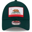 new-era-curved-brim-9forty-us-state-california-republic-green-adjustable-cap