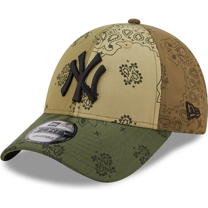 mutzen-gebogen-grun-verstellbares-band-9forty-paisley-print-der-new-york-yankees-mlb-von-new-era