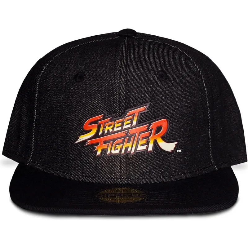 schwarze-flache-snapback-kappe-street-fighter-logo-von-difuzed