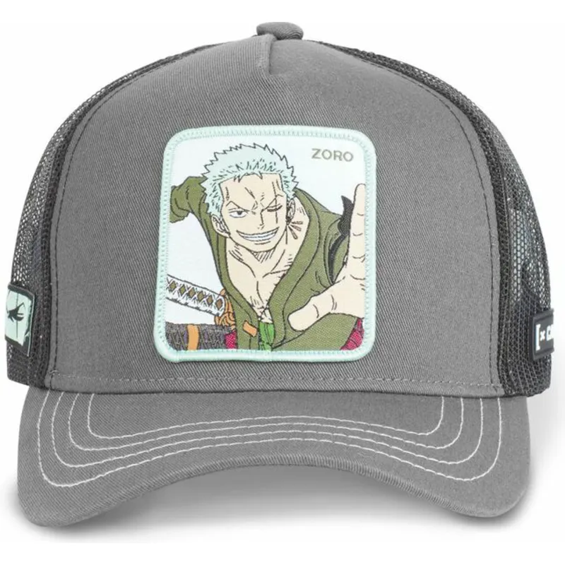 trucker-cap-grau-roronoa-zoro-zor1-one-piece-von-capslab
