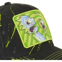 schwarze-und-grune-verstellbare-curved-cap-tag-ric-rick-und-morty-von-capslab