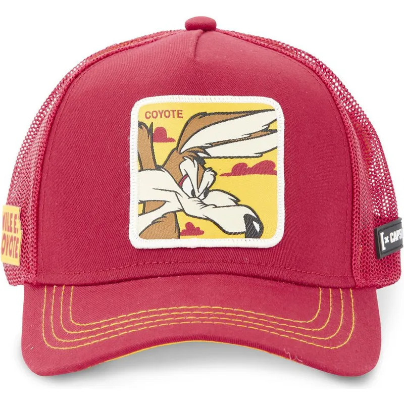 mutzen-gebogen-rot-snapback-kojote-looney-tunes-von-capslab mutzen-gebogen-rot-snapback-kojote-looney-tunes-von-capslab