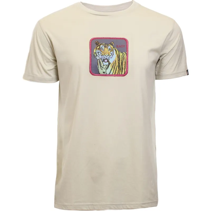 t-shirt-kurzarm-beige-der-manga-corta-beige-tigre-easy-clawsome-the-farm-the-farm-von-goorin-bros