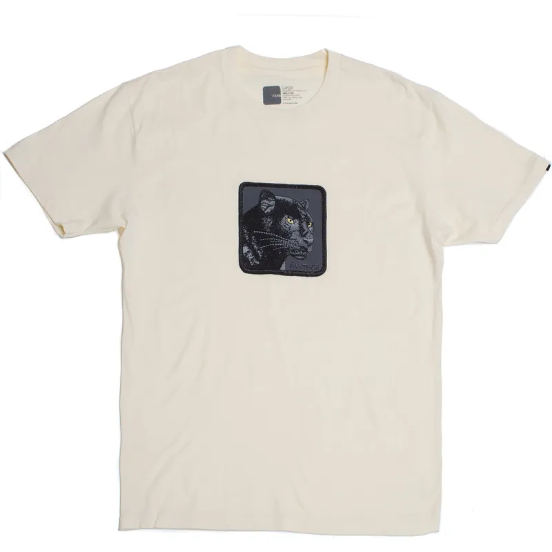 t-shirt-kurzarm-beige-der-manga-corta-beige-pantera-panther-feline-good-the-farm-the-farm-von-goorin-bros