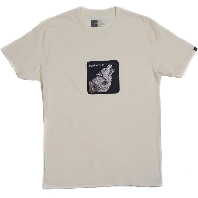 t-shirt-kurzarm-beige-der-manga-corta-beige-lobo-lone-wolf-lobo-solitario-pawsome-the-farm-the-farm-von-goorin-bros
