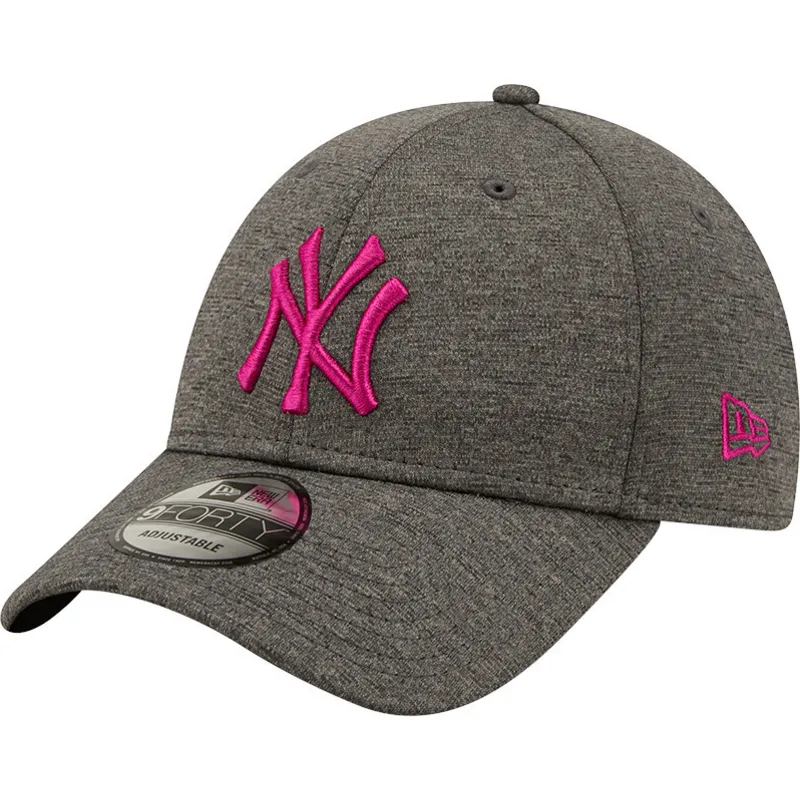mutzen-gebogen-grau-verstellbares-band-rosa-9forty-shadow-tech-der-new-york-yankees-mlb-von-new-era