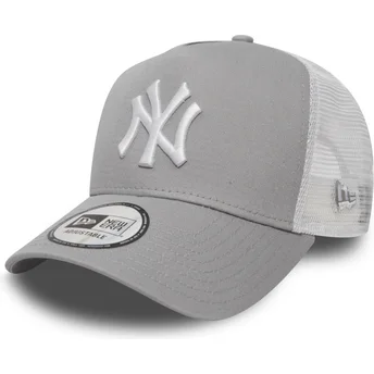 trucker-cap-grau-fur-kinder-a-frame-clean-von-new-york-yankees-mlb-von-new-era