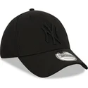 schwarze-gebogene-verstellbare-kappe-mit-schwarzem-logo-39thirty-diamond-era-von-new-york-yankees-mlb-von-new-era