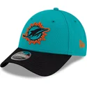 miami-dolphins-nfl-new-era-9forty-stretch-snap-sideline-road-blau-schwarze-snapback-kappe-mit-gebogenem-schirm