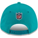 miami-dolphins-nfl-new-era-9forty-stretch-snap-sideline-road-blau-schwarze-snapback-kappe-mit-gebogenem-schirm