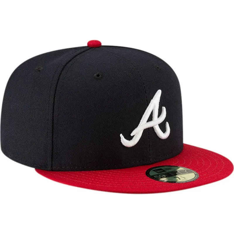 marineblaue-und-rote-anliegende-flat-cap-59fifty-ac-perf-der-atlanta-braves-mlb-von-new-era