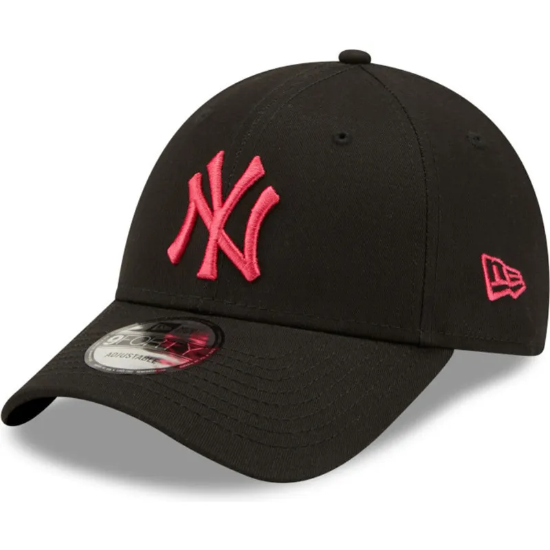 mutzen-gebogen-schwarz-snapback-rosa-9forty-black-base-der-new-york-yankees-mlb-von-new-era