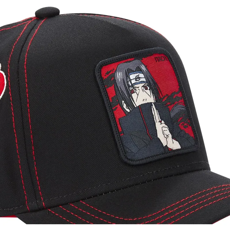 schwarze-gebogene-snapback-kappe-itachi-uchiha-aka2-naruto-von-capslab