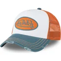 weisse-orangefarbene-und-blaue-trucker-kappe-sum-hun-von-von-dutch