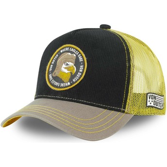 Von Dutch Eagle Where Eagles Dare EAG Black, Yellow and Grey Trucker Hat