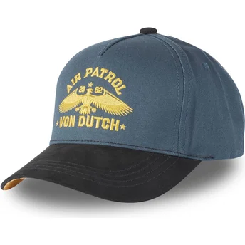 Von Dutch Curved Brim Air Patrol AIR Blue and Black Adjustable Cap
