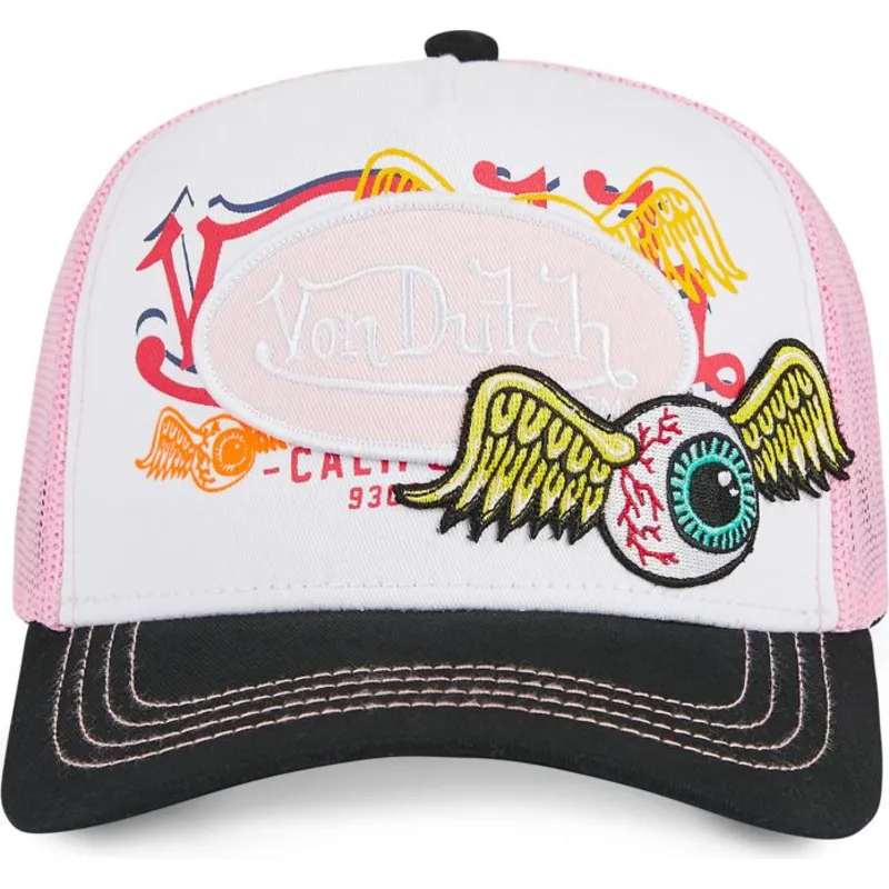 weisse-rosa-und-schwarze-trucker-kappe-pat-pin-von-von-dutch
