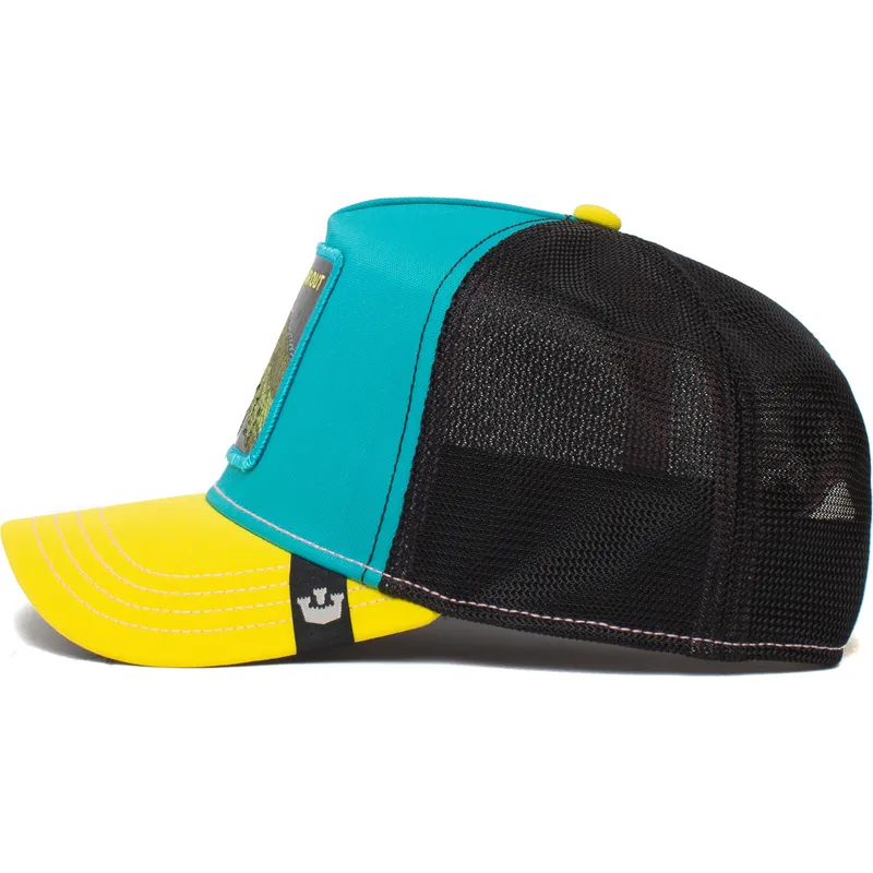 trucker-cap-blau-schwarz-und-gelb-far-out-iguana-party-the-farm-von-goorin-bros