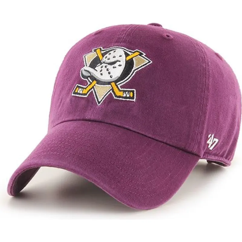 mutzen-gebogen-violett-verstellbares-band-granate-clean-up-der-anaheim-ducks-nhl-von-47-brand
