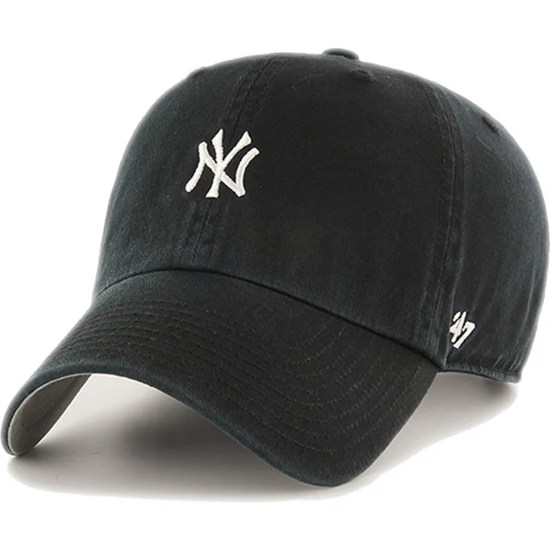 schwarze-verstellbare-curved-cap-clean-up-base-runner-der-new-york-yankees-mlb-von-47-brand