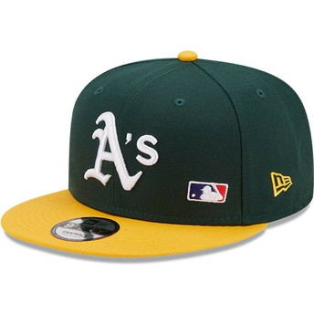 New Era Flat Brim 9FIFTY Team Arch Oakland Athletics MLB Green and Yellow Snapback Cap
