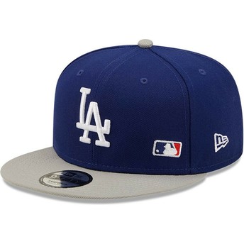 New Era Flat Brim 9FIFTY Team Arch Los Angeles Dodgers MLB Blue and Grey Snapback Cap
