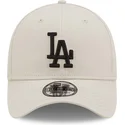 beige-gebogener-stretch-fit-cap-39thirty-league-essential-der-los-angeles-dodgers-mlb-von-new-era