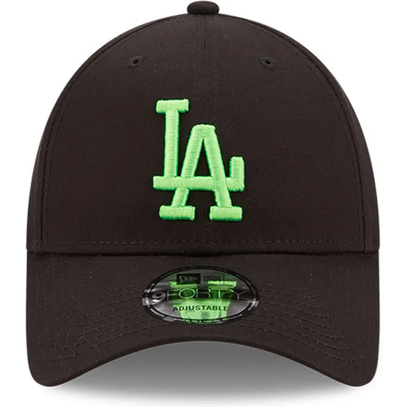 mutzen-gebogen-schwarz-verstellbares-band-9forty-neon-pack-der-los-angeles-dodgers-mlb-von-new-era
