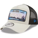 new-era-new-york-brooklyn-a-frame-license-plate-beige-and-black-trucker-hat