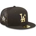 schwarze-flat-brim-trucker-cap-mit-goldenem-logo-59fifty-all-star-game-los-angeles-dodgers-mlb-von-new-era