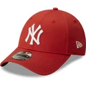 dunkelrote-verstellbare-9forty-league-essential-kappe-der-new-york-yankees-mlb-von-new-era