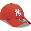 dunkelrote-verstellbare-9forty-league-essential-kappe-der-new-york-yankees-mlb-von-new-era