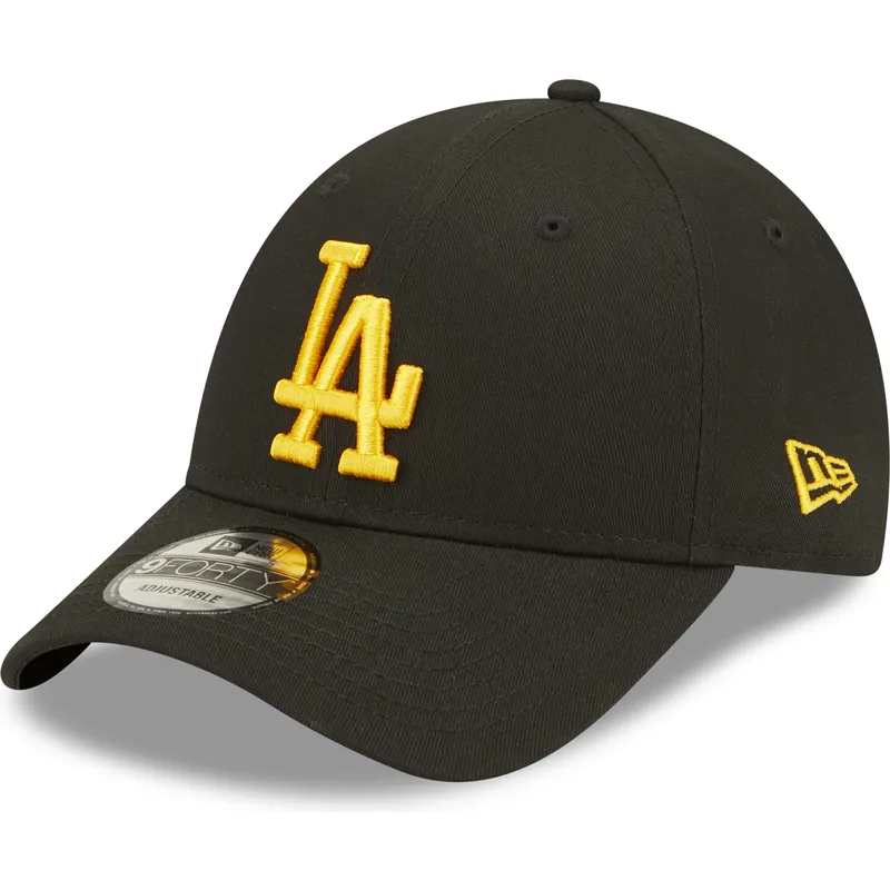 mutzen-gebogen-schwarz-verstellbares-band-9forty-league-essential-der-los-angeles-dodgers-mlb-von-new-era