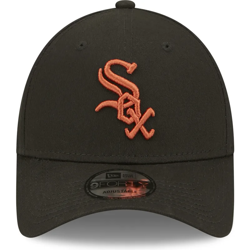 mutzen-gebogen-schwarz-verstellbares-band-marron-9forty-league-essential-der-chicago-white-sox-mlb-von-new-era