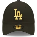mutzen-gebogen-schwarz-verstellbares-band-dorado-9forty-metallic-der-los-angeles-dodgers-mlb-von-new-era