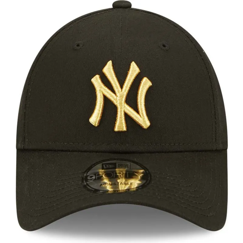 mutzen-gebogen-schwarz-verstellbares-band-dorado-9forty-metallic-der-new-york-yankees-mlb-von-new-era